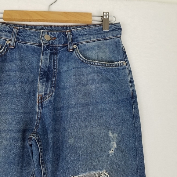 Beymen Club Blue Distressed Tapered Leg Jeans Size 32 - Picture 8 of 12